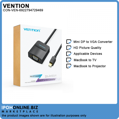 Vention Mini DisplayPort to VGA Adapter 1080P Thunderbolt 2 VGA Converter for MacBook Pro Air